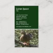 ハッピーダック(セピア) – ダークグリーン 名刺 (裏面)