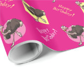 ハッピーダリッチ踊りインパーティーハットカートゥーン ラッピングペーパー (ロールコーナー)