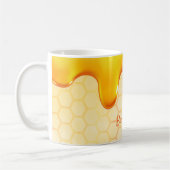 ハッピーダリングしたゴールデンハニカムパターンハチミツ コーヒーマグカップ (左)