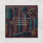 ハッピーダルマティアンドッグペットグルーミングサービスペットケア スクエア名刺 (裏面)