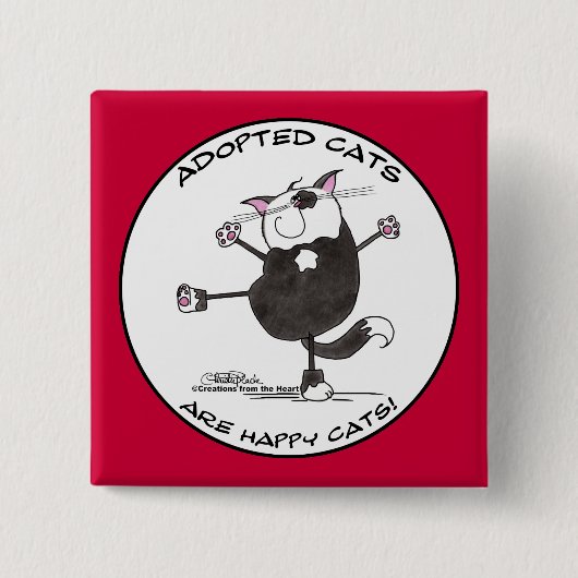 ハッピーダンスキャット 缶バッジ (正面)