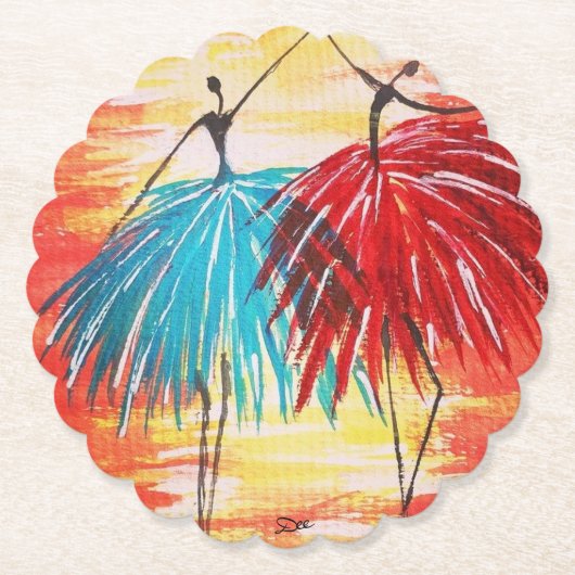 ハッピーダンス紙コースター ペーパーコースター (正面)