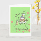 ハッピーダンス誕生日カード カード (黄色い花)