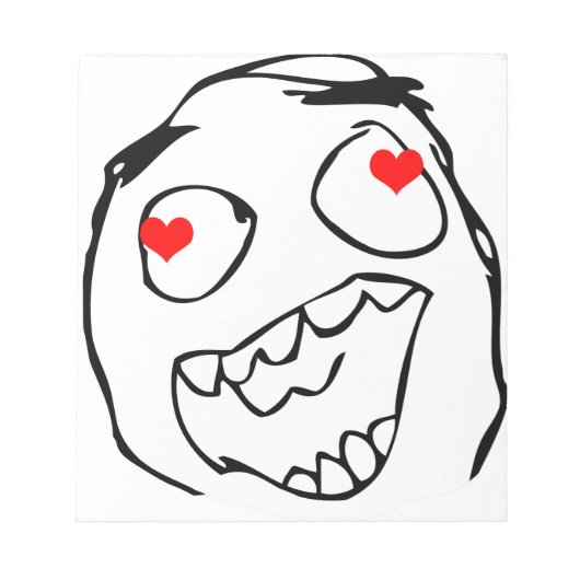 ハッピーダープバレンタインラブ – ミーム ノートパッド (正面)