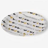 ハッピーチキンカントリーファーム動物パターン ペーパープレート (アングル)