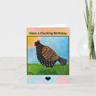ハッピーチキンサンバスかわいいファームアート誕生日 カード