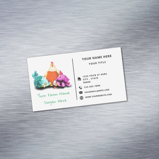 ハッピーチキンズファームおもしろいビジネスカードマグネット マグネット名刺 (インサイチュ)