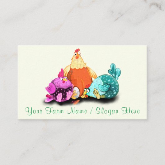 ハッピーチキンズファームおもしろい農家名刺 名刺 (正面)