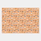 ハッピーチキンラッピング紙フラットシートセット3 ラッピングペーパーシート (正面)