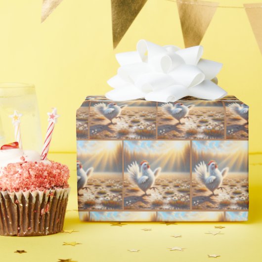 ハッピーチキン踊り ラッピングペーパー (誕生日パーティー)