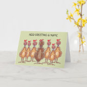 ハッピーチキン カード (黄色い花)