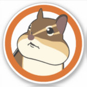 ハッピーチップステッカー！幸せそうなシマリスのステッカー! シール (正面)