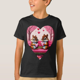 ハッピーチップムンクのキャンディハート Tシャツ