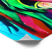 ハッピーチベッ熱狂するトテリアードッグポートレートアート ポスター (角)