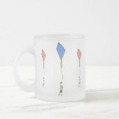 ハッピーチャイルド飛んでいるアブルーカイト フロストグラスマグカップ (左)