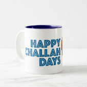 ハッピーチャラ日ハヌカーハヌカー(ユダヤ教の祭り)ブレッドローフ ツートーンマグカップ (正面左)