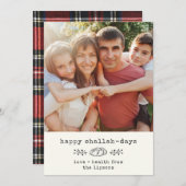 ハッピーチャラ日モダンハヌカートレンディー写真 シーズンカード (正面/裏面)