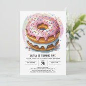 ハッピーチョコレートドーナツ誕生日 招待状 (スタンド正面)