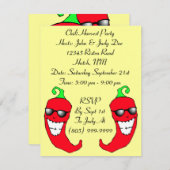 ハッピーチリペッパーリストラパーティの招待状 招待状 (正面/裏面)