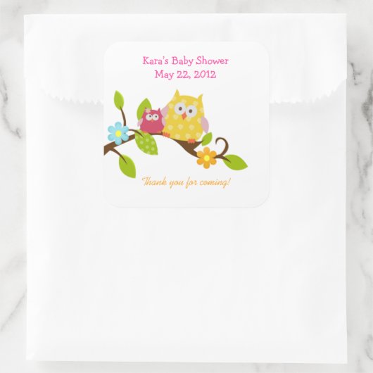 ハッピーツリーフイルズウッドランドスクエアの好意ステッカー スクエアシール (バッグ)