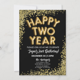 ハッピーツーイヤーNYE 2nd新年誕生日招待状 招待状