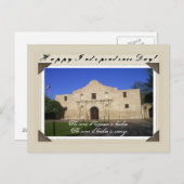 ハッピーテキサス州独立記念日 – アラモ ポストカード (正面/裏面)