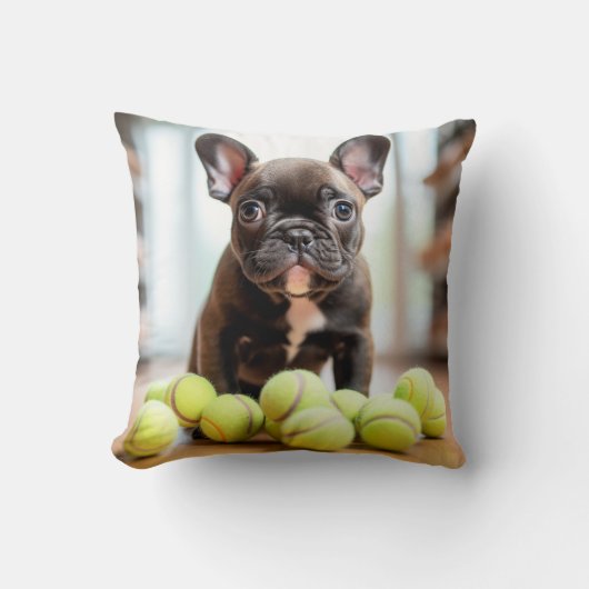 🐕ハッピーテニスピンシャーカップとテニスボール クッション (正面)