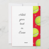 ハッピーテニスホリデーズ 赤いストライプのスノーフレーク スポーツ シーズンカード (裏面)