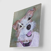 ハッピーテリアミックス |時計 スクエア壁時計 (傾斜)