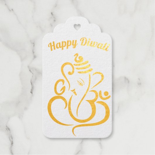 ハッピーディカスタムワリ、文字、金ゴールド/マルーン ギフトタグ (正面)