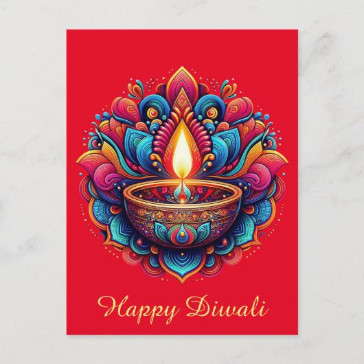 ハッピーディカラフルワリディヤフェスティバルオブライトレッド シーズンポストカード (正面)