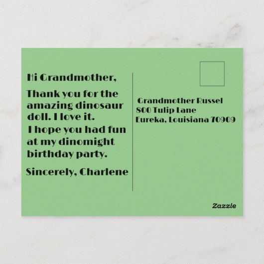 ハッピーディノミト誕生日 ポストカード (裏面)