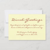 ハッピーディワリの写真カード (裏面)