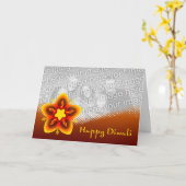 ハッピーディワリの写真カード カード (黄色い花)