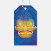 ハッピーディワリの手色彩の鮮やかでキャンドルを照らす ギフトタグ (裏面)