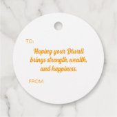 ハッピーディワリイエローランゴリグリーティングラベル フェイバータグ (裏面)