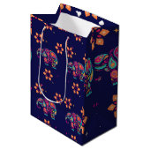 ハッピーディワリインドインディアンゾウ曼荼羅 ミディアムペーパーバッグ (正面アングル)