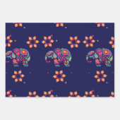 ハッピーディワリインドインディアンゾウ曼荼羅 ラッピングペーパーシート (正面3)