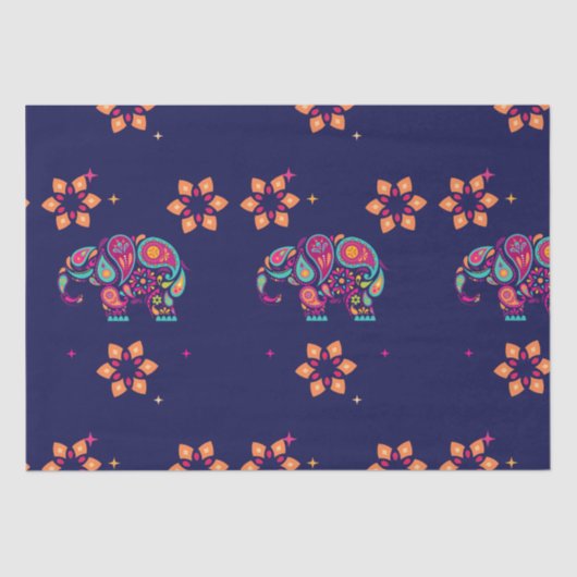 ハッピーディワリインドインディアンゾウ曼荼羅 薄葉紙 (正面)