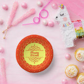 ハッピーディワリオレンジクリームマンダラモダン ペーパーボウル (パーティー)