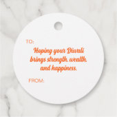 ハッピーディワリオレンジランゴリグリーティングラベル フェイバータグ (裏面)