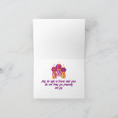 ハッピーディワリカラフルフォトピンクパープルランタン カード (内部)