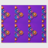 ハッピーディワリカラフル紫と他の色のデシ ラッピングペーパー (フラット)