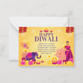 ハッピーディワリカードディワリ家族のグリーティングカード ノートカード (正面)