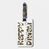 ハッピーディワリグリーティングキュートハートタイポグラフィ ラゲッジタグ (裏面縦)