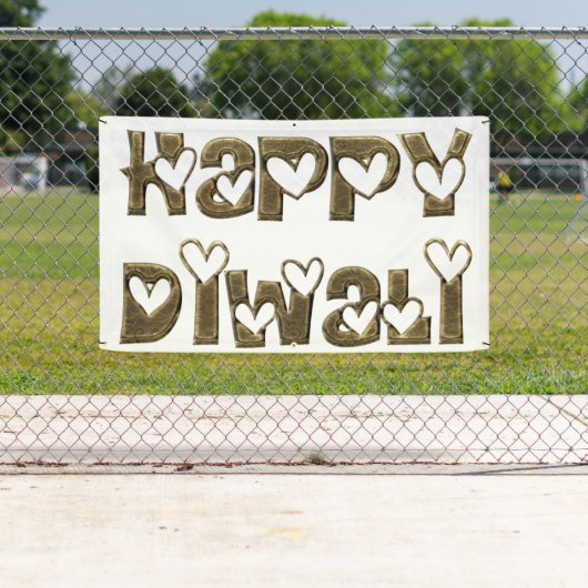 ハッピーディワリグリーティングキュートハートタイポグラフィ 横断幕 (インサイチュ)