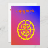 ハッピーディワリグリーティングディヤチャクラホリデーカード シーズンカード (正面/裏面)