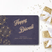 ハッピーディワリグリーティングパープル金ゴールドマンダラ シーズンカード