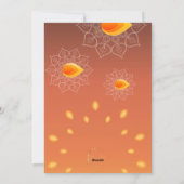 ハッピーディワリグリーティングライトランプオレンジ金ゴールド シーズンカード (裏面)