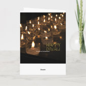 ハッピーディワリゴールデンタイポグラフィキャンドルライト カード (裏面)